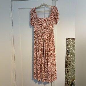Free People Floral Corset Midi Dress